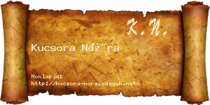 Kucsora Nóra névjegykártya