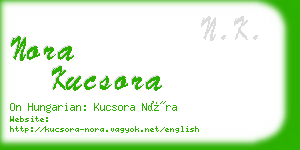 nora kucsora business card